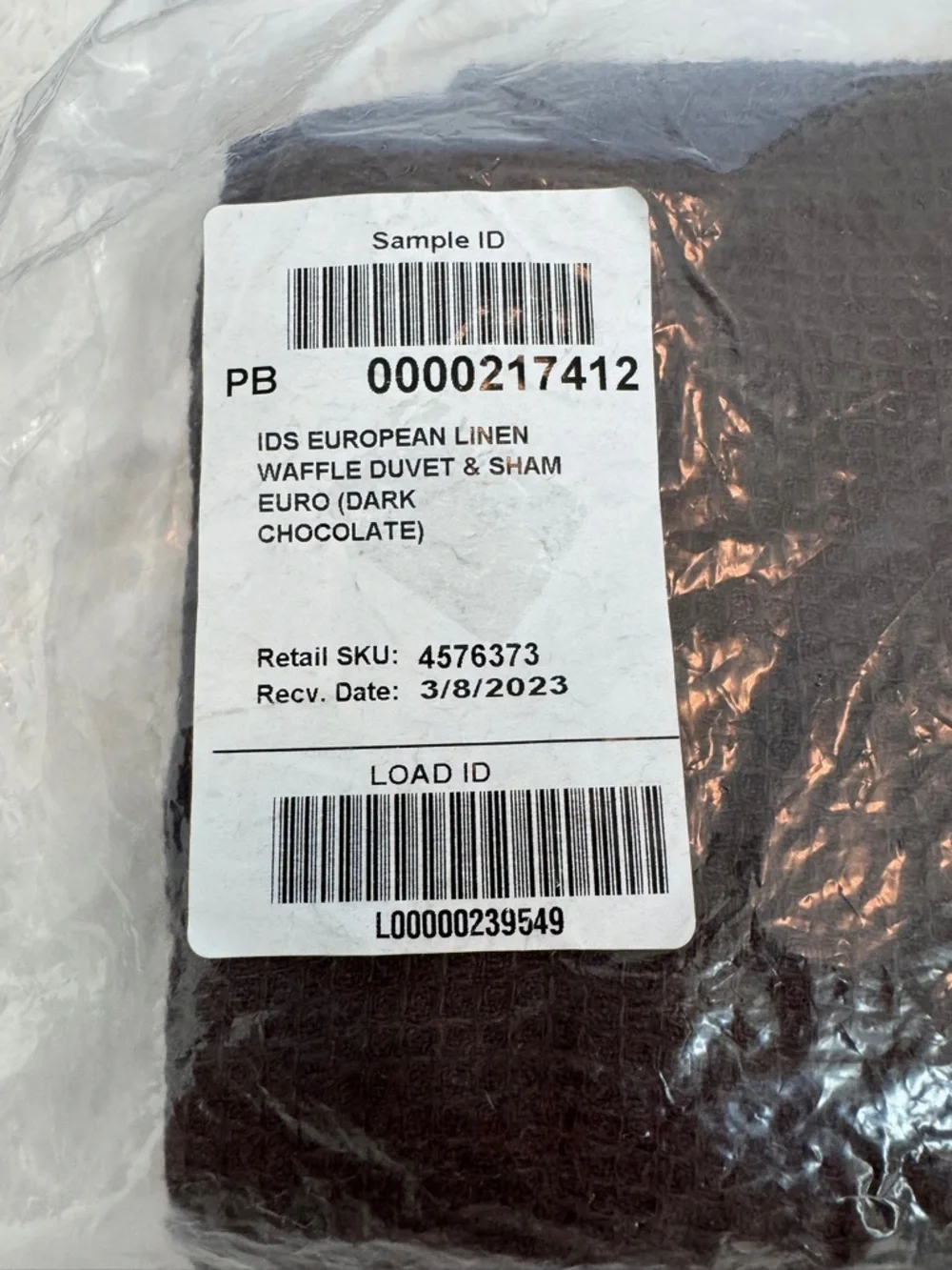 NWT Pottery Barn Linen Waffle Euro Sham in Dark Chocolate